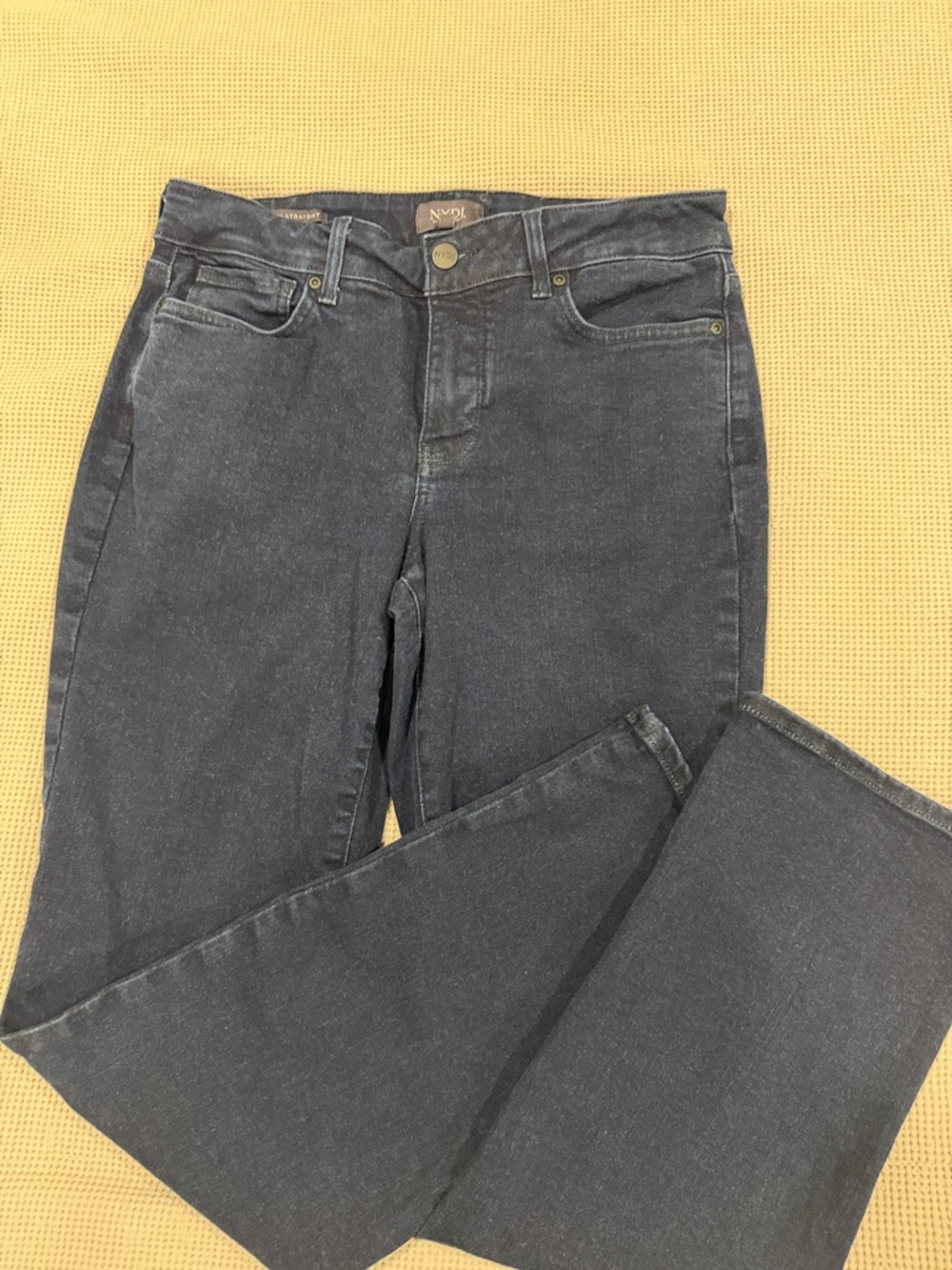 NYDJ Women's Straight-Leg Jeans in Dark Blue Wash